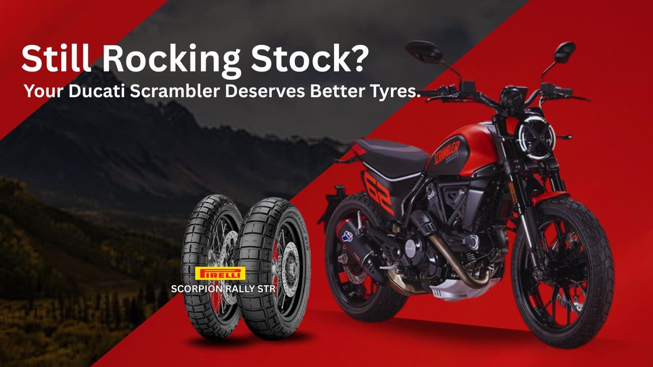 Still Rocking Stock? Your Ducati Scrambler Deserves Better Tyres. Here’s Why the Pirelli Scorpion Rally STR Is the Real Upgrade.